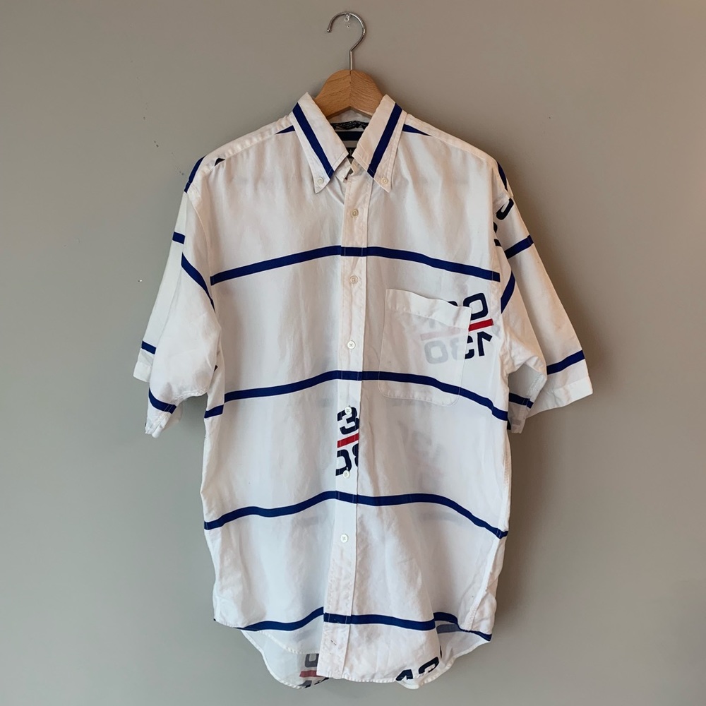 Vintage 90s Nautica Sailing All Over Print Shirt